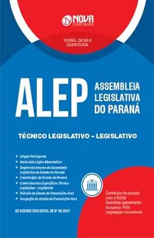 Apostila ALEP 2024: Técnico Legislativo – Legislativo – Nova  Concursos