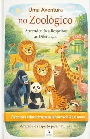 Uma Aventura no Zoológico: Aprendendo a Respeitar as Diferenças: cada amigo tem seu valor. Idade indicada: 3 a 6 anos. Mora pedagógica: Ensina respeito, amizade, empatia, convivência social e cuidado – FABRÍCIO ANDRADE