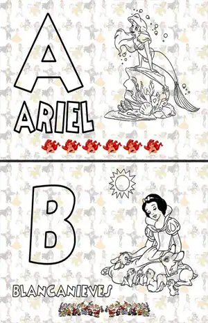 Alfabeto para Colorir – Walt Disney